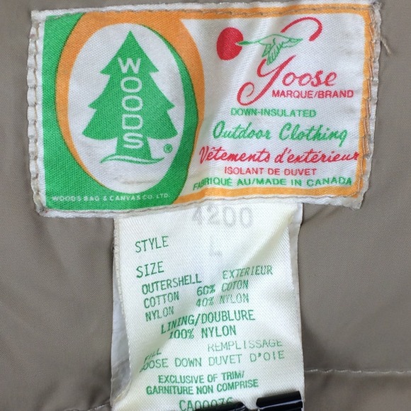 Vtg Woods Goose Camo Jacket Shell w Zip In Down Vest Mens Large Canada Hunting - Picture 3 of 16